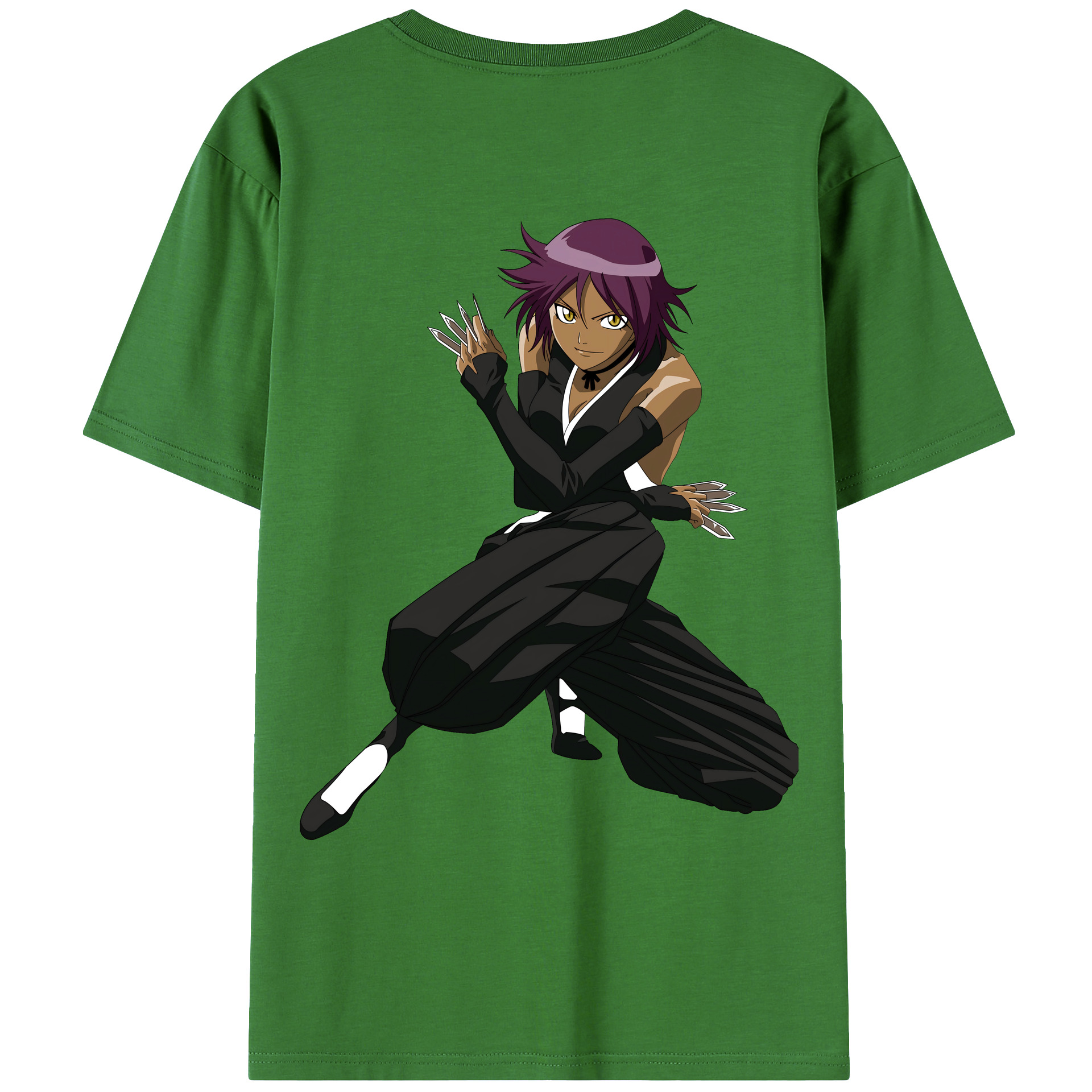 （画像用） ブリーチ 四楓院 夜一（しほういん よるいち） BLEACH Shihouin Yoruichi レディース半袖Tシャツ(バックプリント)